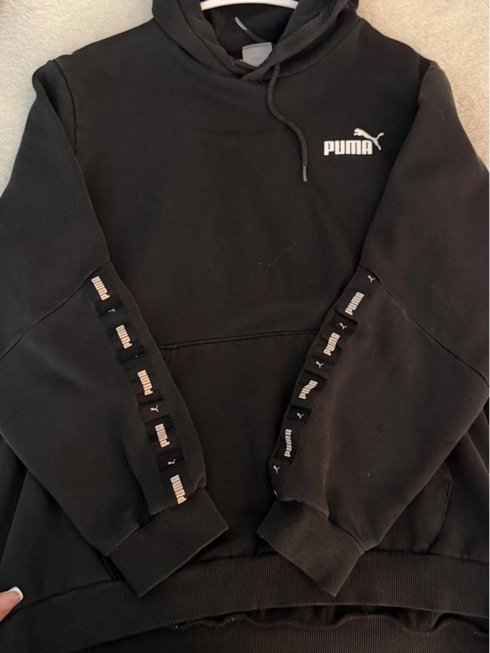 Puma Black Hoodie with Contrasting White Logo